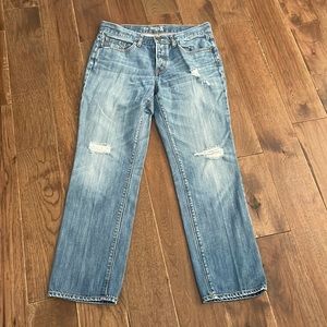 Express Blue Jeans High Rise straight leg Size 6 100% Cotton